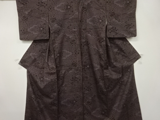 屋敷風景模様織出し本場泥大島紬着物（5マルキ）